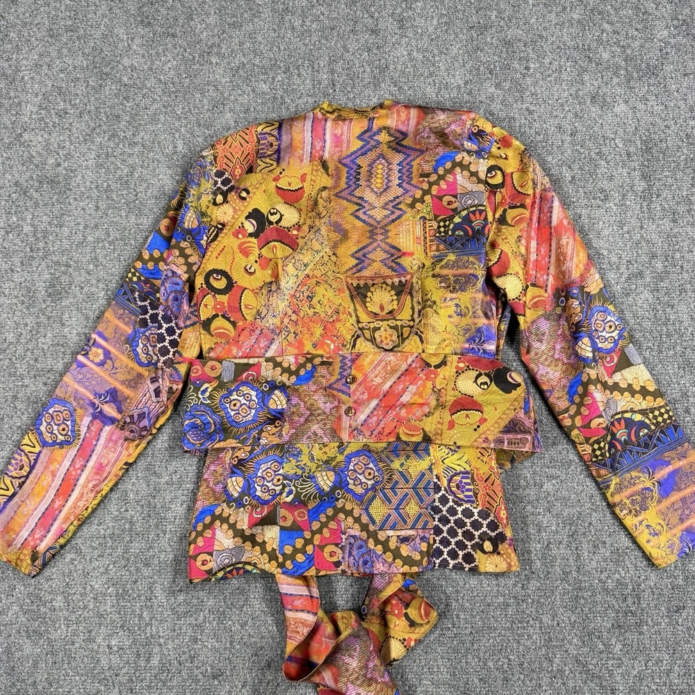 Etro Silk Top Womens 40 US Small Mosaic Spa Spartaco Tie Front Italy Luxury - Picture 3 of 9